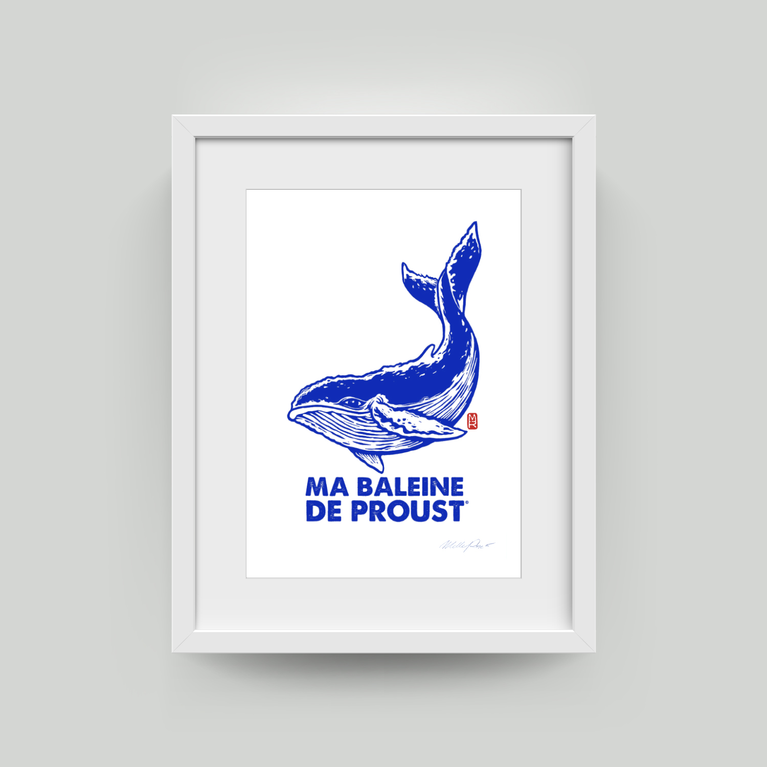 Sérigraphie Ma baleine de Proust de Melle Roze