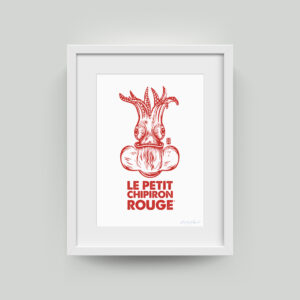 Sérigraphie Le petit chipiron rouge de Melle Roze