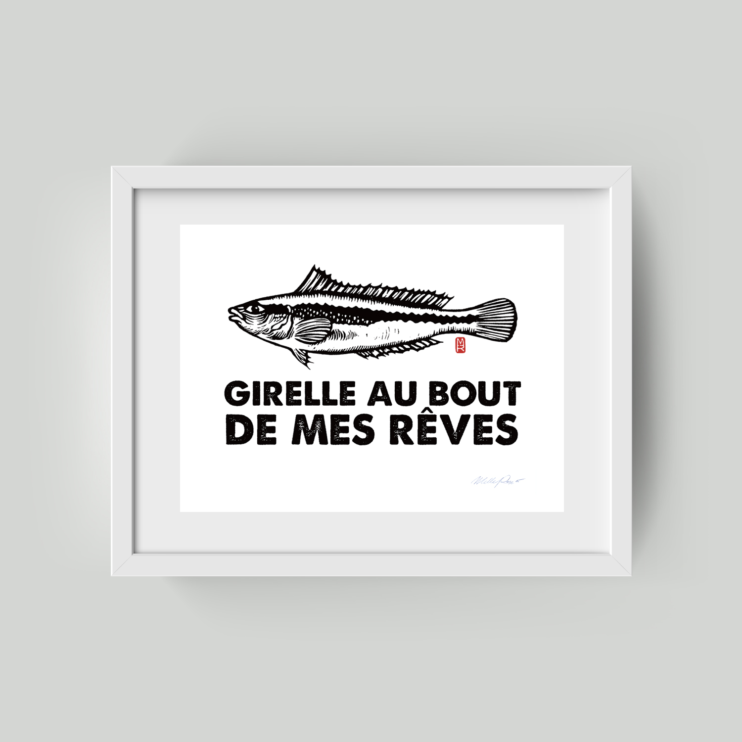 Sérigraphie Girelle au bout de mes rêves de Melle Roze
