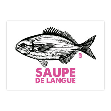 Carte postale Saupe de langue de Melle Roze