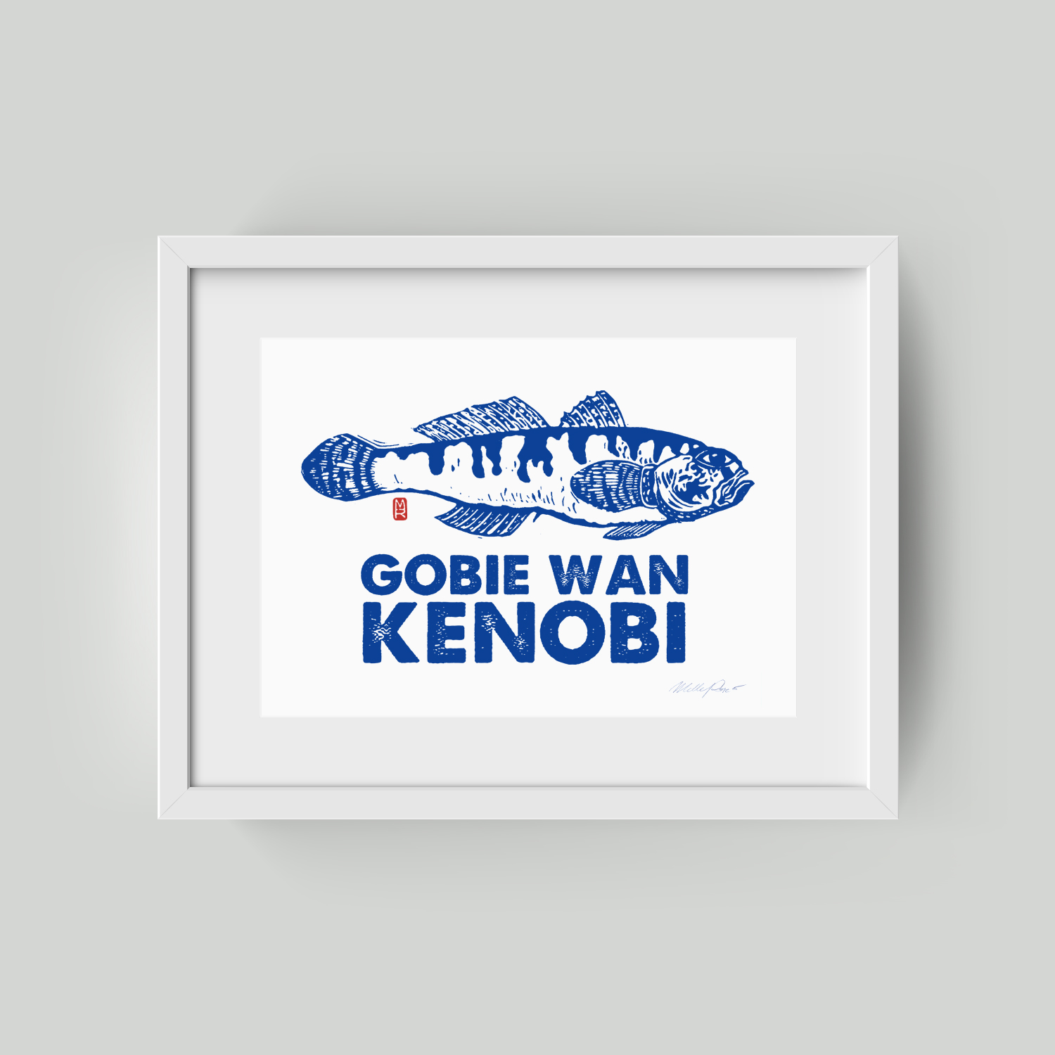 Sérigraphie Gobie wan kenobi de Melle Roze