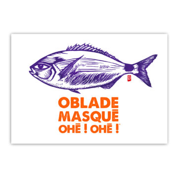 Carte postale oblade masqué de Melle Roze