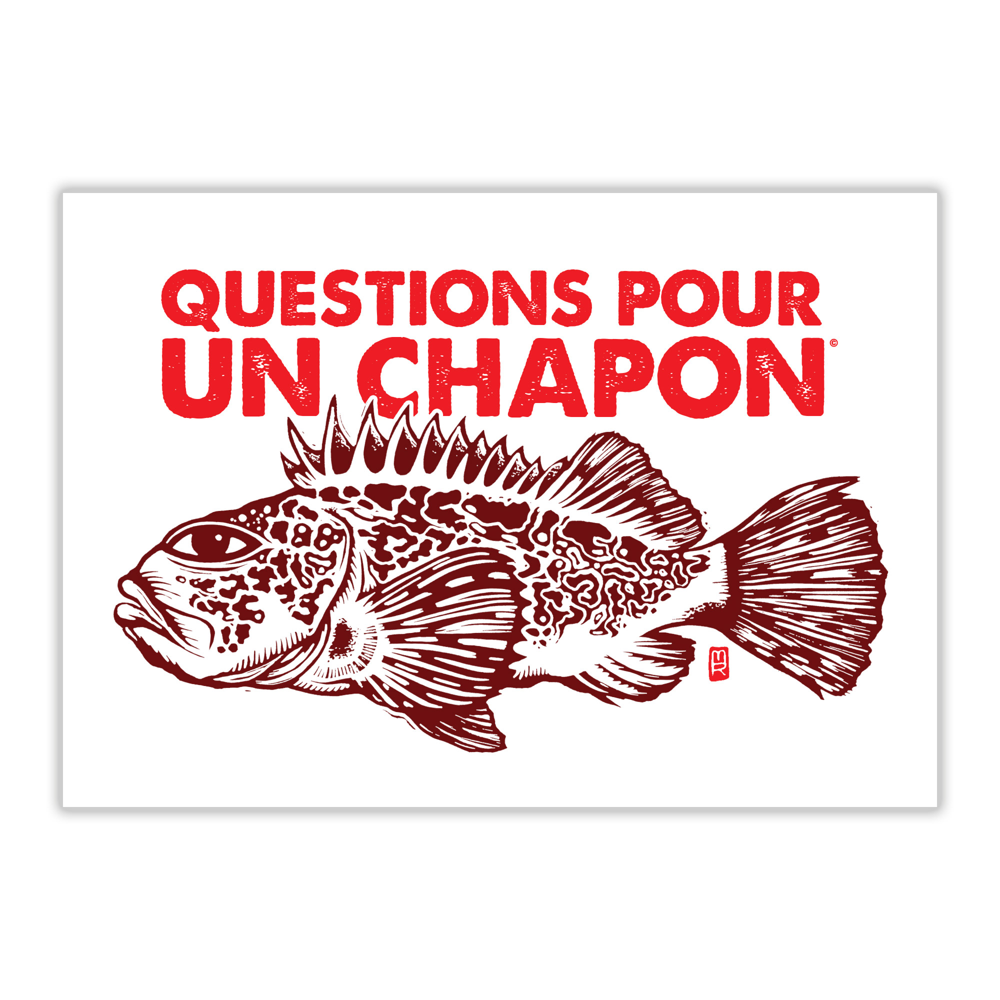 Carte postale questions pour un chapon de Melle Roze