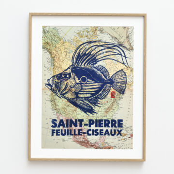 Gravure Saint-Pierre-feuille-ciseaux (pièce unique) de Melle Roze