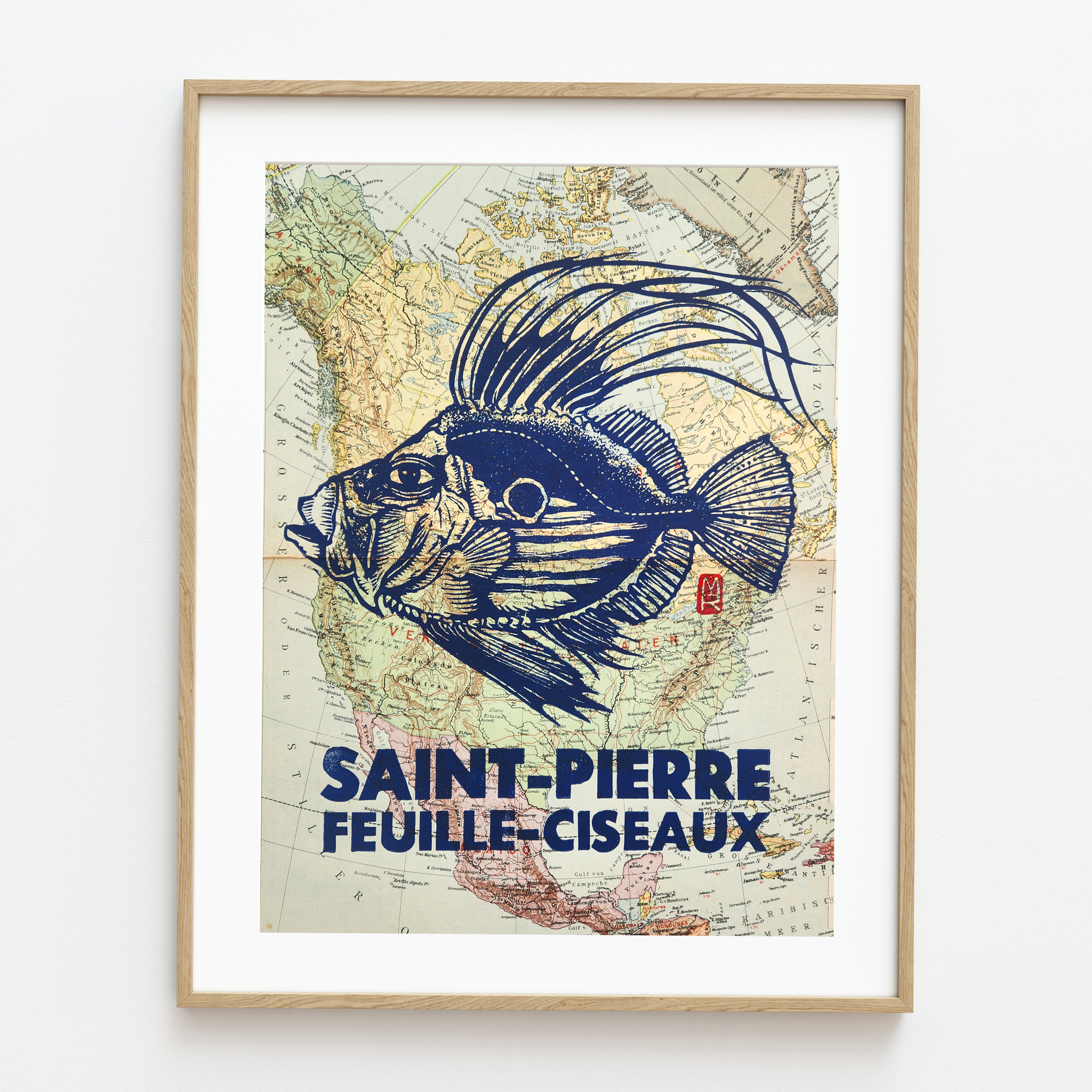 Gravure Saint-Pierre-feuille-ciseaux (pièce unique) de Melle Roze