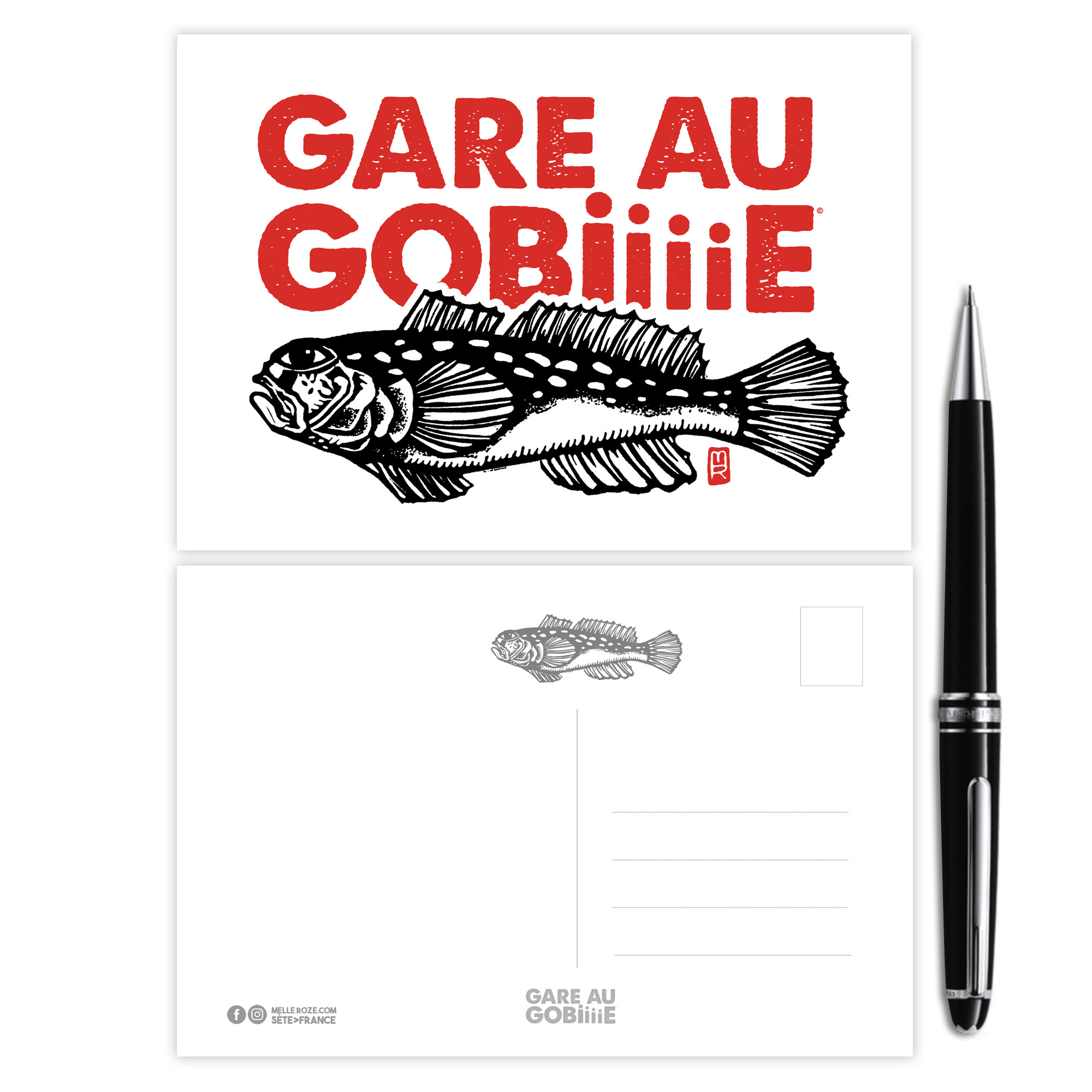 Carte postale Gare au gobie ! de Melle Roze