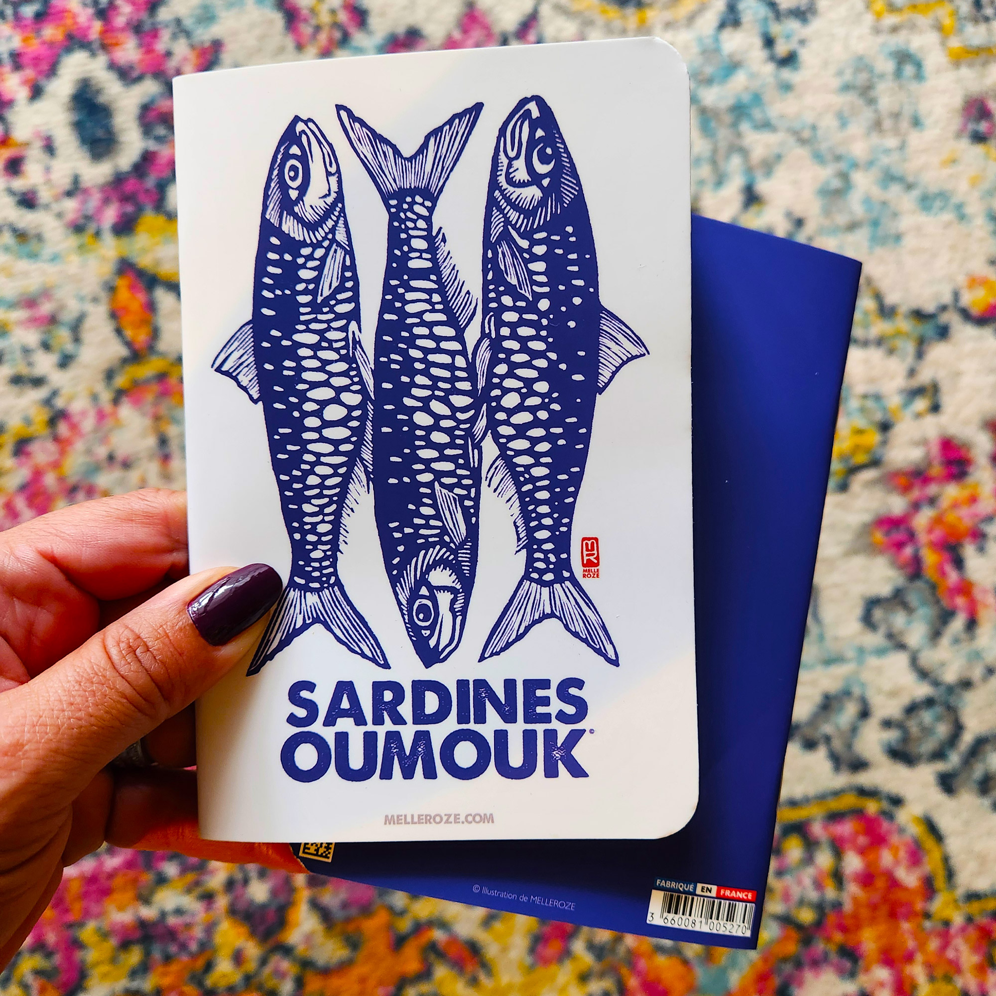 Note book Sardines oumouk A6 de Melle Roze
